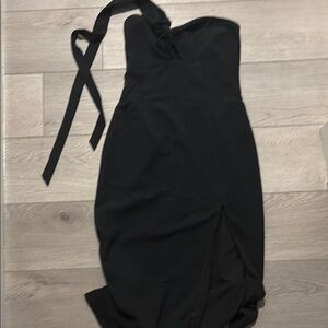 Abercrombie & Fitch Black One Shoulder Bodycon Midi Dress